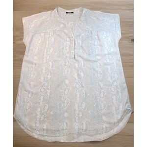 RENAR Snakeskin Print Tunic Top Women's M Short Sleeve V-Neck